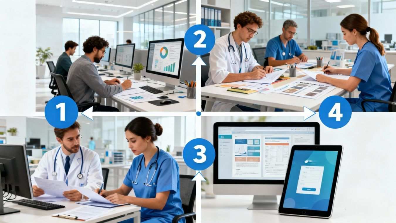 Creating downloadable guides for caregivers workflow